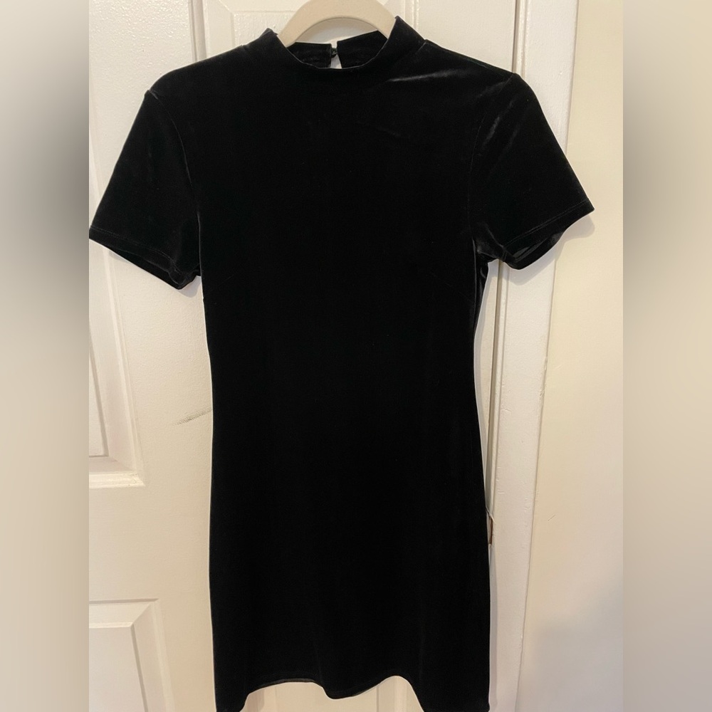 Forever 21 High Neck Velvet Mini Dress - Size M